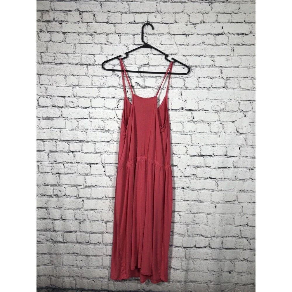 Old Navy Women Cami Dress Elastic Waist Strappy Coral Pink Orange Size M